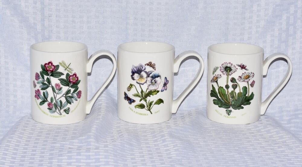 Portmeirion Bonanic Garden 12oz Coffee Mugs x3